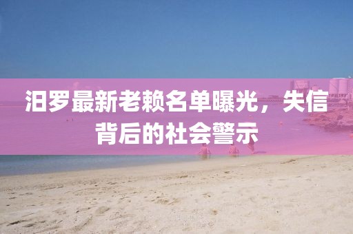 汨羅最新老賴名單曝光，失信背后的社會警示