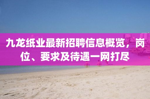 九龍紙業(yè)最新招聘信息概覽，崗位、要求及待遇一網(wǎng)打盡