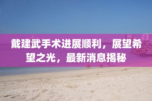 戴建武手術(shù)進(jìn)展順利，展望希望之光，最新消息揭秘