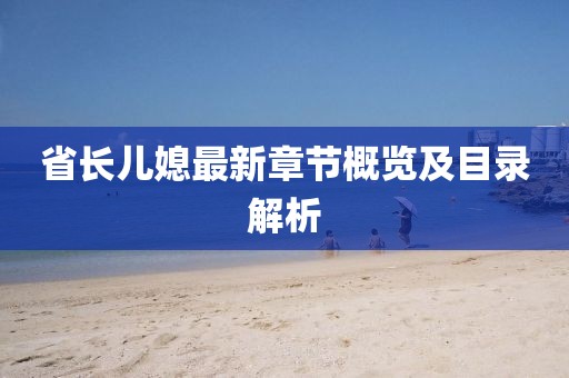 省長兒媳最新章節(jié)概覽及目錄解析