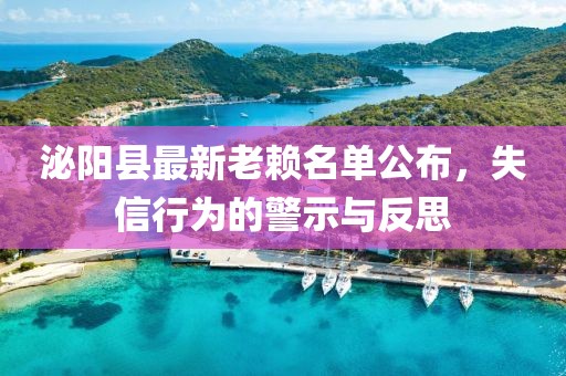 泌陽(yáng)縣最新老賴名單公布，失信行為的警示與反思