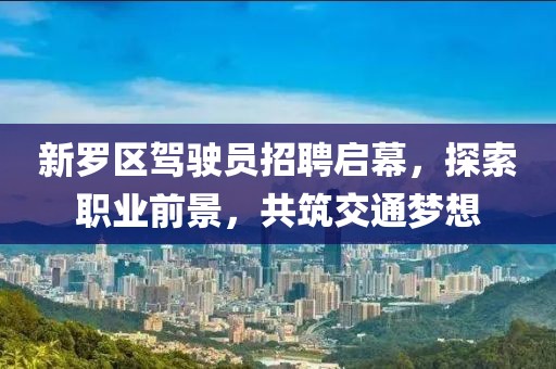 新羅區(qū)駕駛員招聘啟幕，探索職業(yè)前景，共筑交通夢(mèng)想