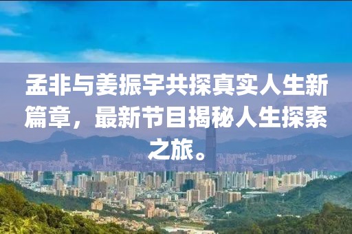 孟非與姜振宇共探真實人生新篇章，最新節(jié)目揭秘人生探索之旅。